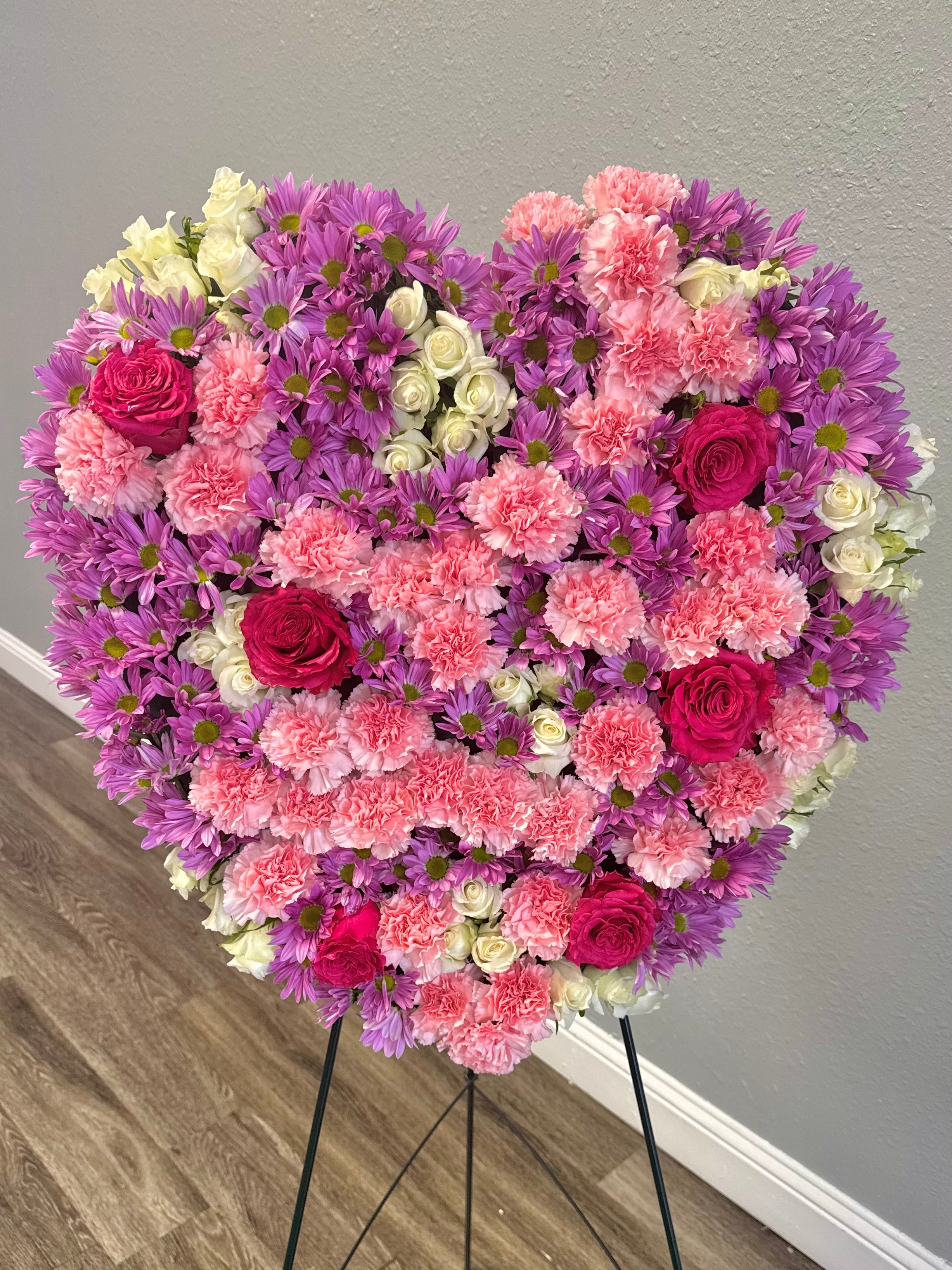 Blushing Garden Heart Tribute