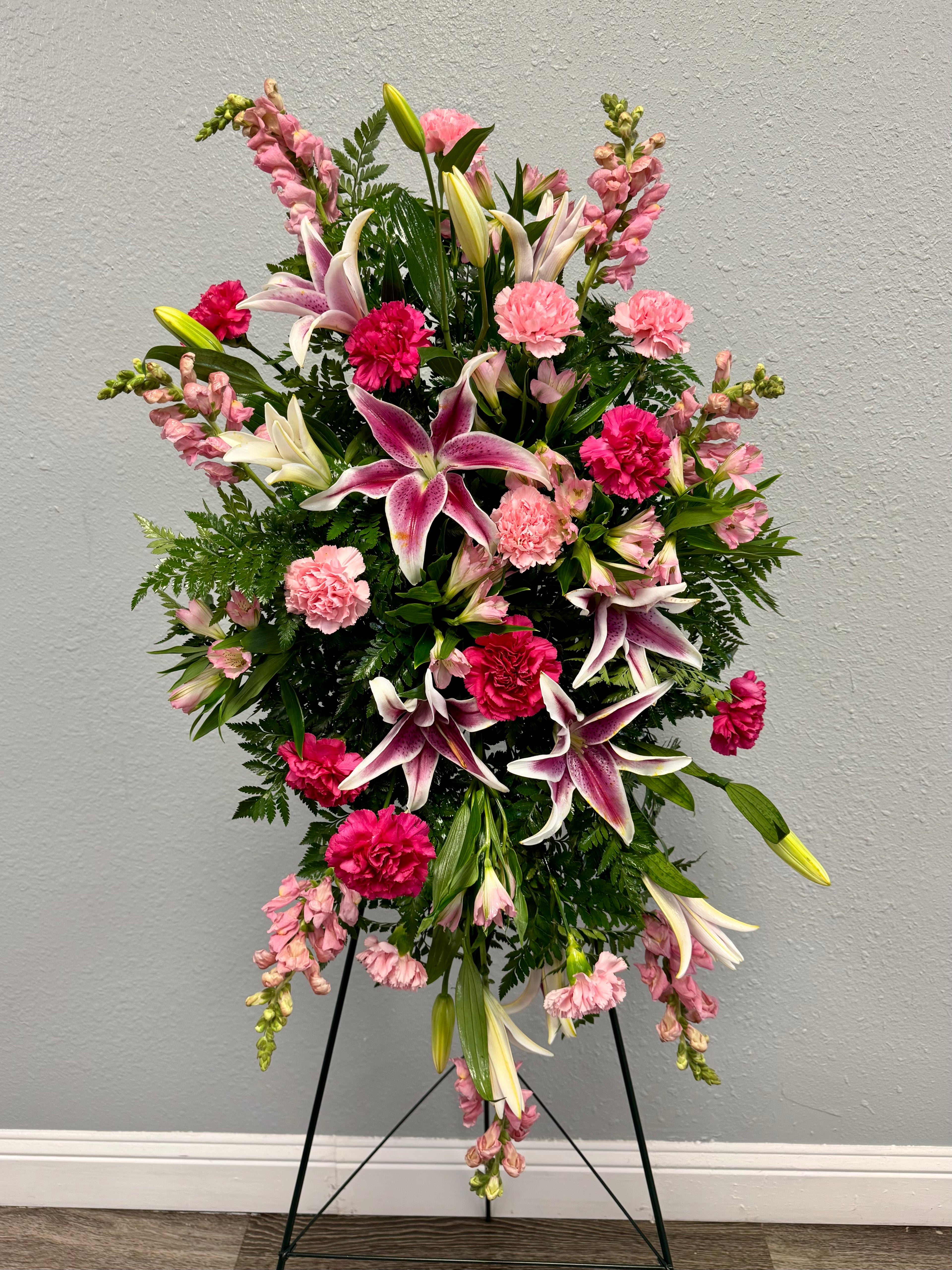 Pink Stargazer Sympathy Spray